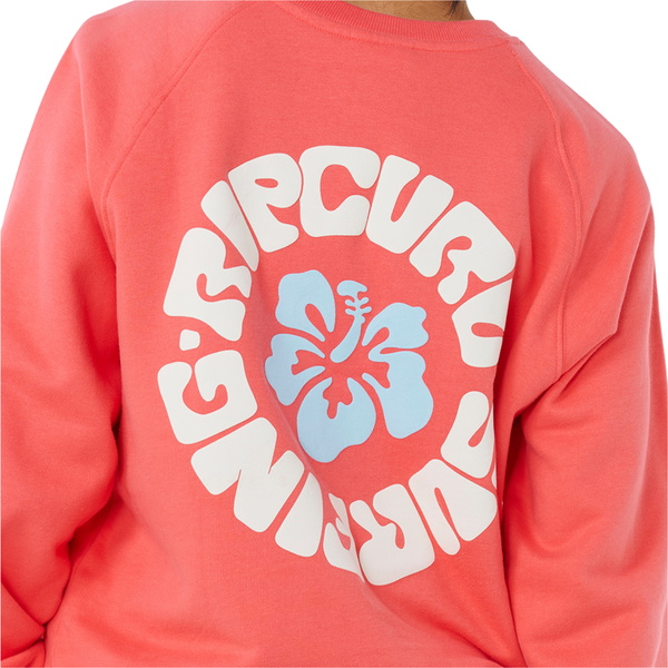 2025 Rip Curl Dame Luxe Surf Raglan Afslappet Crew 0ARWFL - Watermelon